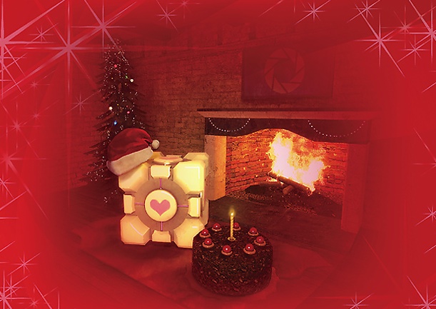 The Weighted Companion Cube Christmas Card