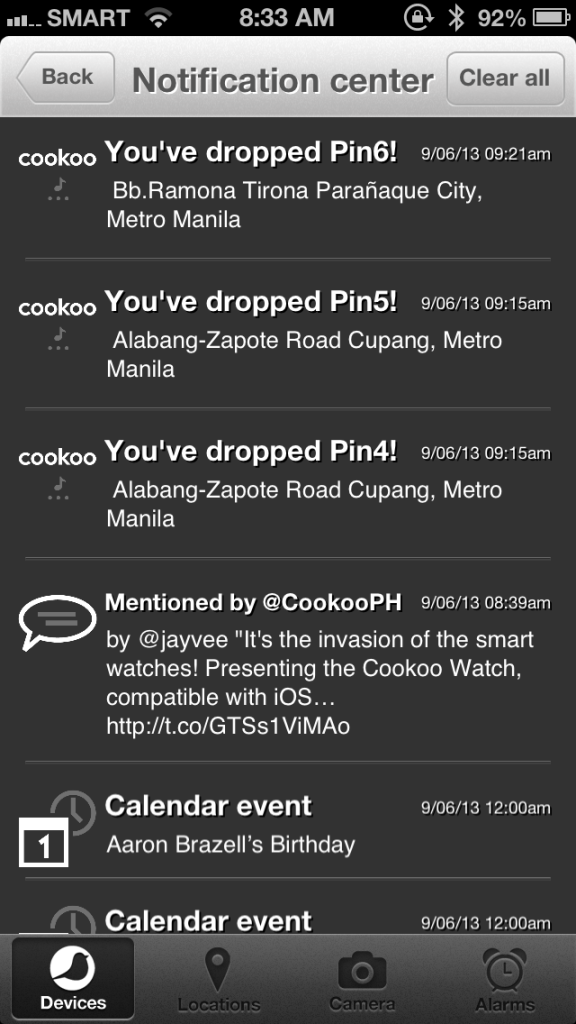 cookoo notifications smart watch